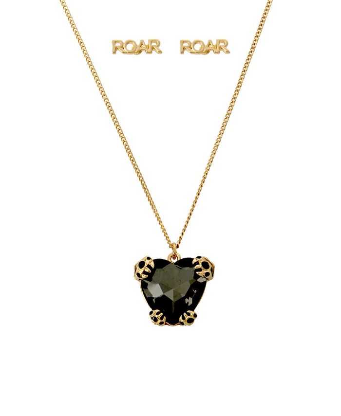 Betsey johnson leopard online heart necklace