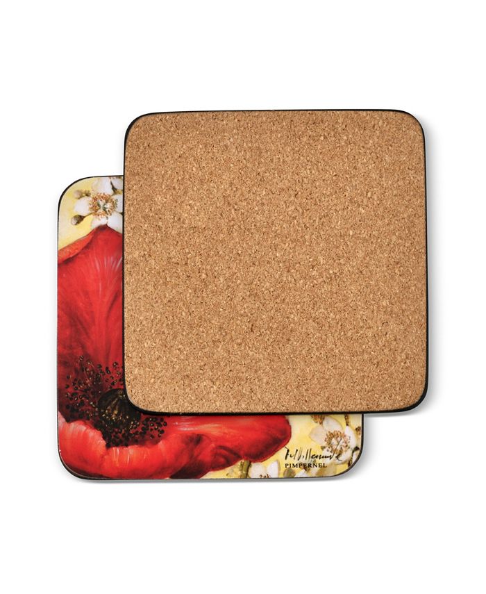 Pimpernel Poppy De Villeneuve Coasters, Set of 6 Macy's