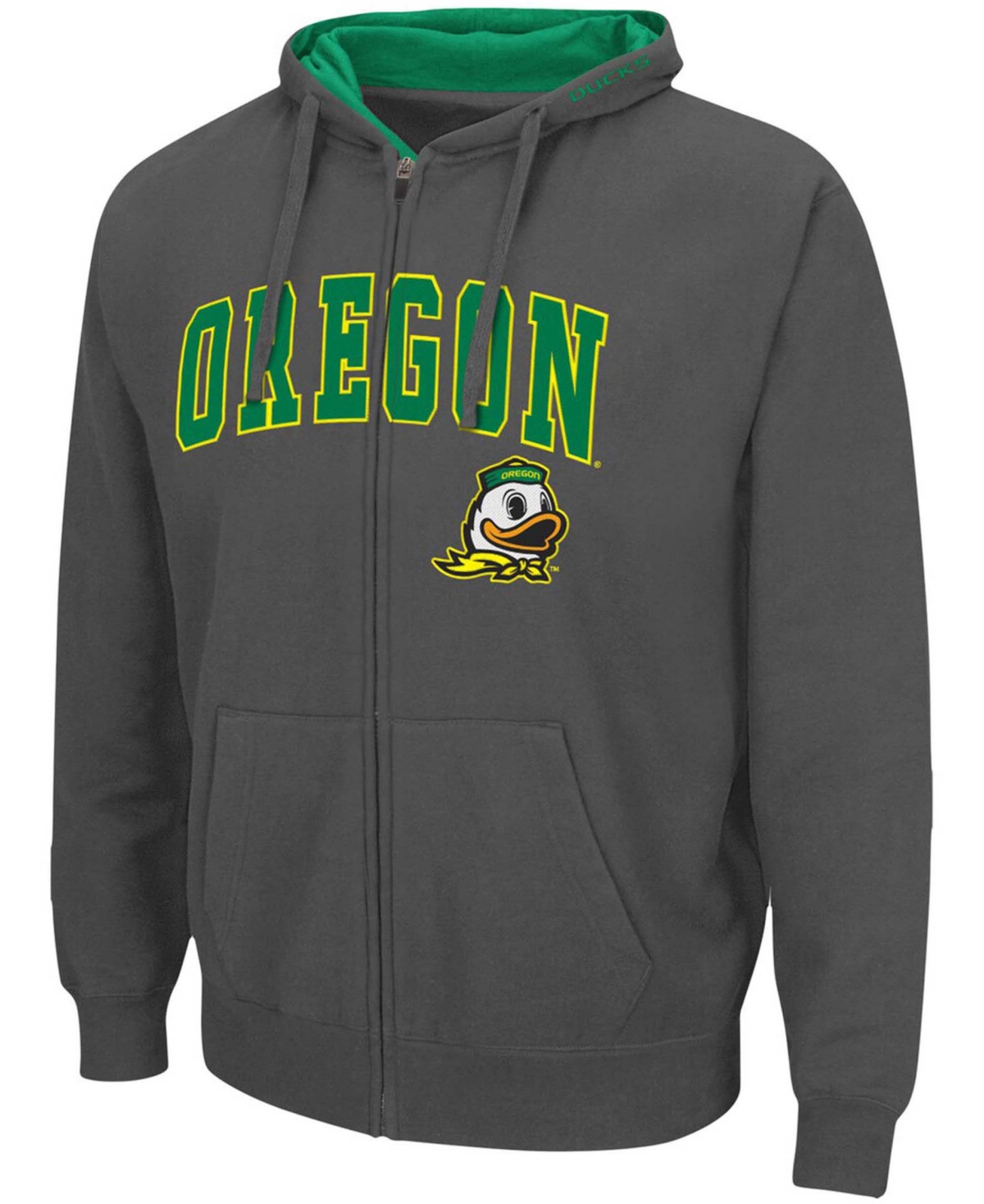 Colosseum Men's Charcoal Oregon Ducks Arch Logo 3.0 Full-zip Hoodie In Charcoal