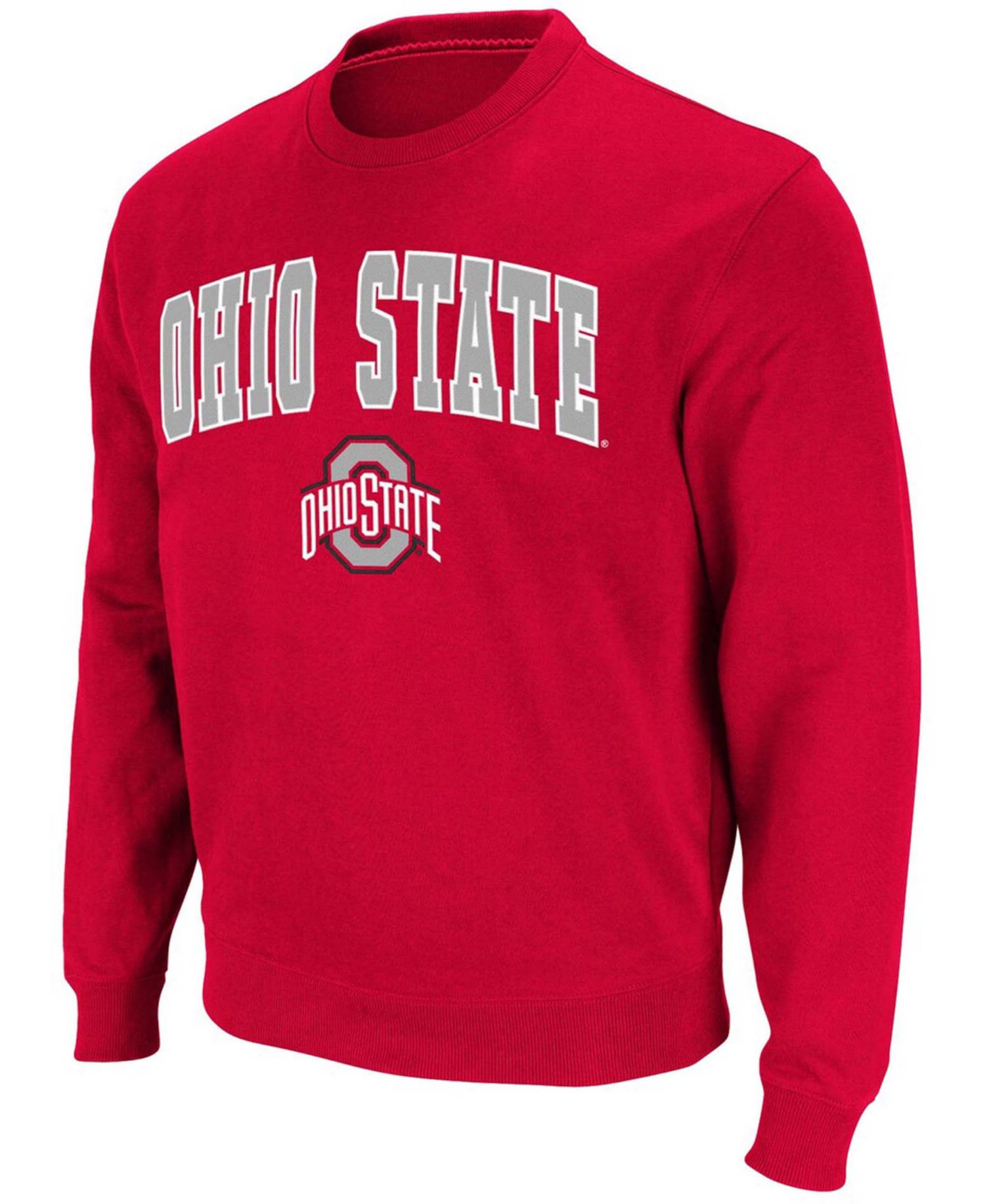 Men's Ohio State Buckeyes Team Arch Logo Tackle Twill Pullover Sweatshirt