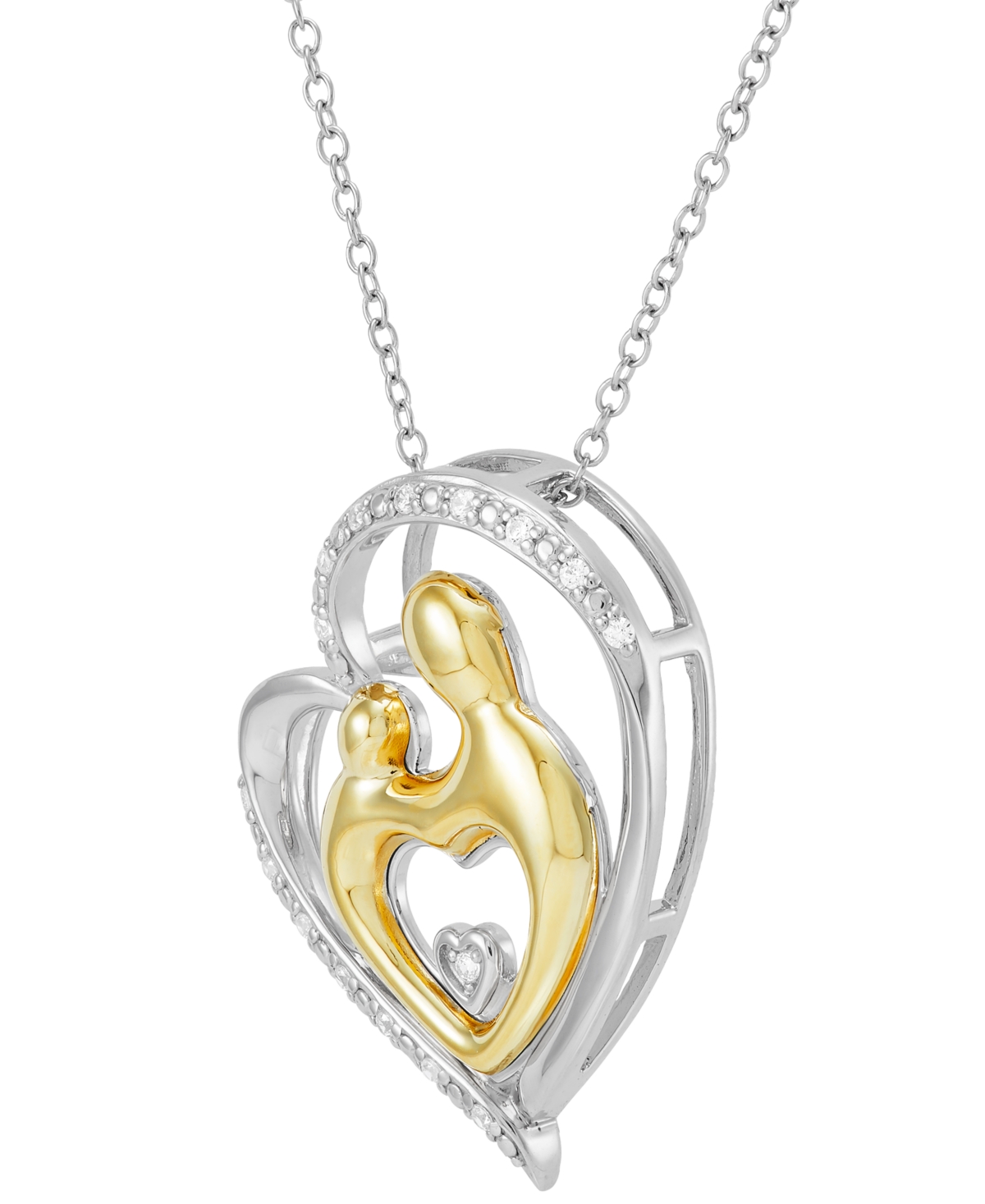 Diamond Mother & Child Heart 18