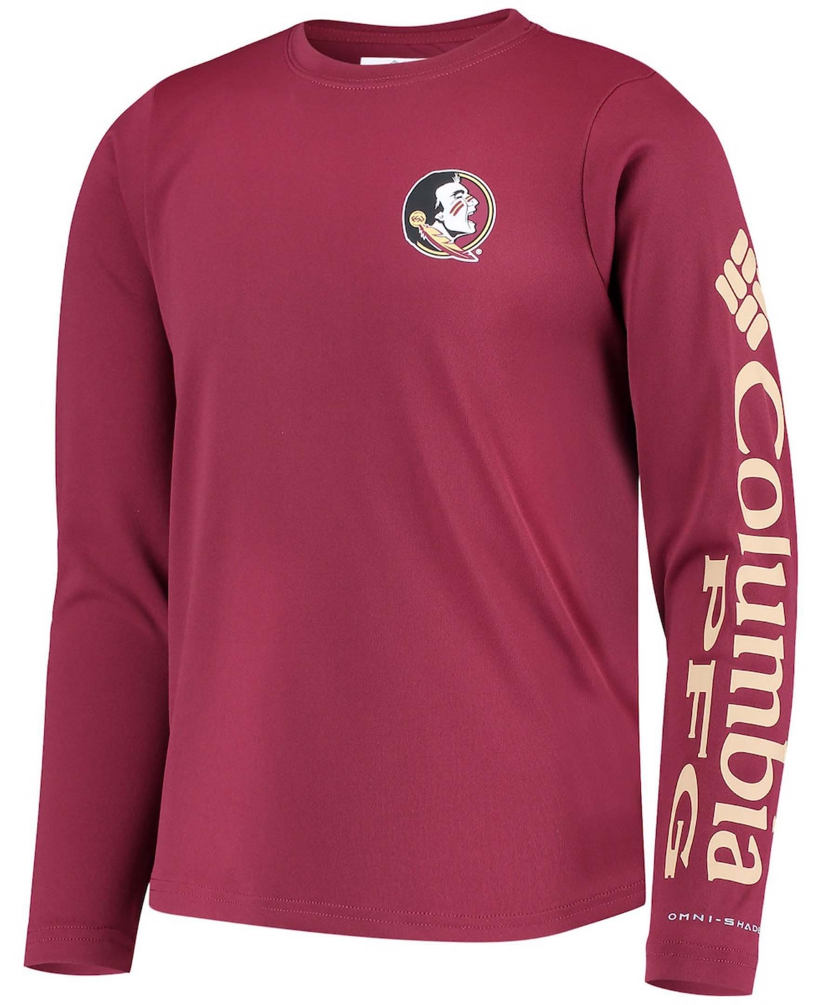Columbia Big Boys Garnet Florida State Seminoles Pfg Terminal Tackle Long Sleeve Omni-shade T-shirt In Garnet