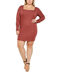 Trendy Plus Size Ruched-Sleeve Bodycon Dress