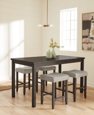 Macy's - Max Meadows Gathering  Height  5-Pc Dining Set ( Table + 4 Gathering Stools)