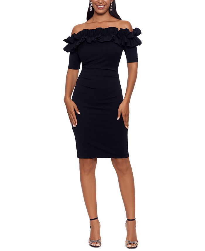 XSCAPE Ruffled Off-The-Shoulder Bodycon Dress & Reviews - Dresses - Women -  Macy's