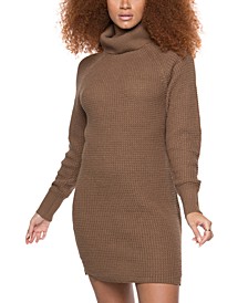 Raglan-Sleeved Turtleneck Sweater Dress