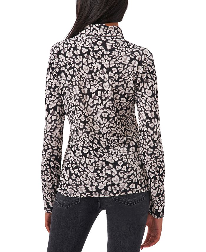 Riley & Rae Sienna AnimalPrint Turtleneck Top, Created for Macy's Macy's