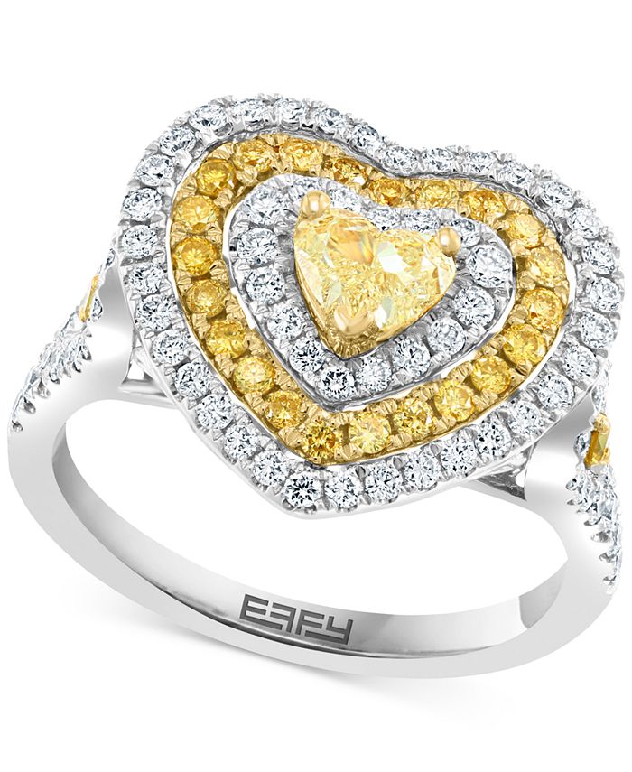 14k two tone white Yellow Gold  diamond cut 3 heart ring band S 7 