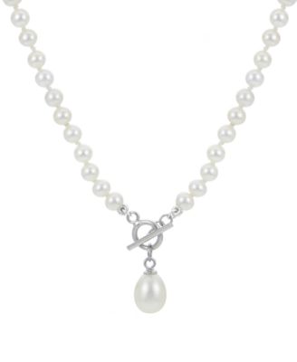 Macy's - Cultured Freshwater Pearl (4-4-1/2mm & 7mm) 18" Necklace Toggle Necklace
