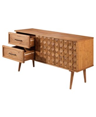 58" Solid Wood 2-Drawer Prism Sideboard