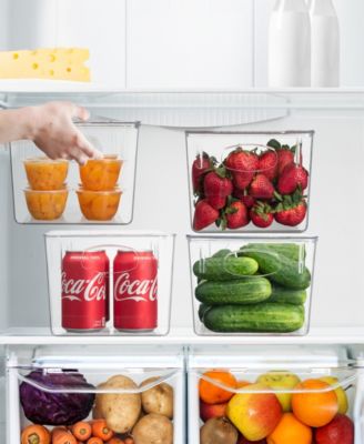 4 Pack Medium Clear Plastic Container Bins W/ Lids