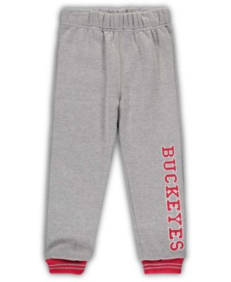 Toddler Scarlet, Heathered Gray Ohio State Buckeyes Poppies Hoodie and Sweatpants Set