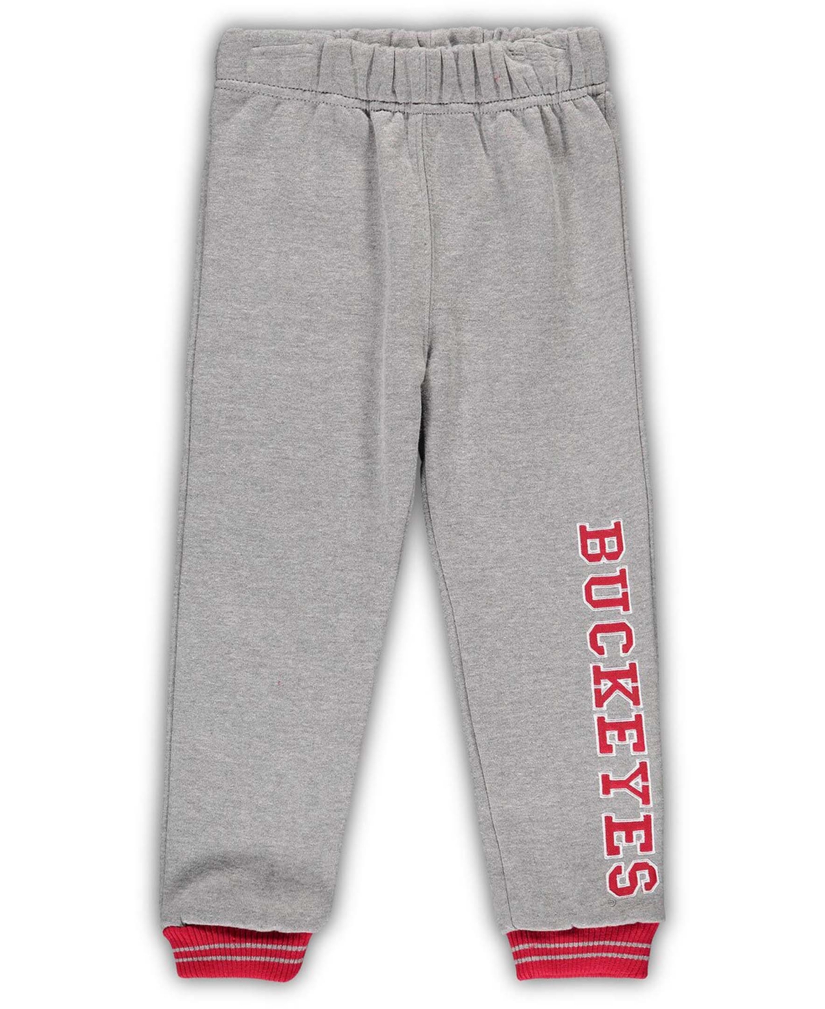 Colosseum Toddler Scarlet, Heathered Gray Ohio State Buckeyes Poppies Hoodie And Sweatpants Set In Scarlet,heathered Gray