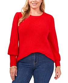 Trendy Plus Size Balloon-Sleeve Sweater