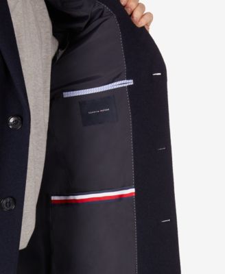 Men's Addison Wool-Blend Trim Fit Overcoat