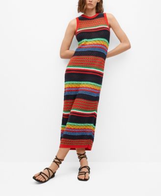 MANGO Women's Knit Cotton-Blend Dress 