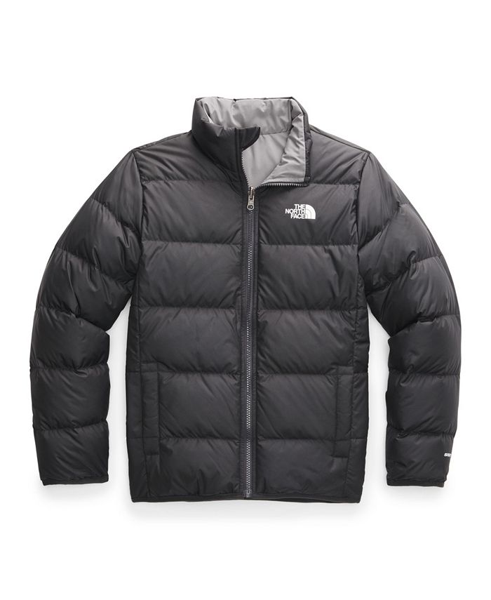 The North Face Puffer Jacket Boys Size Large Reversible Gray Black