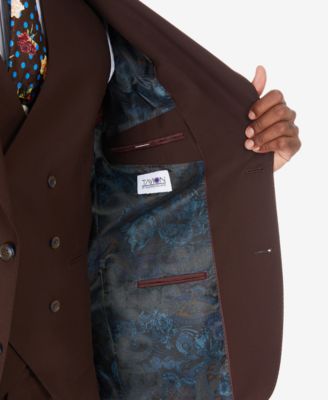 Tayion Collection Men's Classic-Fit Solid Brown Suit Separate