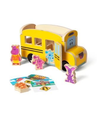 Melissa and Doug Blues Clues You Pull-Back School Bus Play Set, 9 Piece