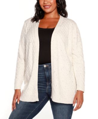 Belldini Plus Size Textured Open-Front 
