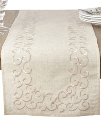 Table Runner with Embroidered Border, 54" x 16"
