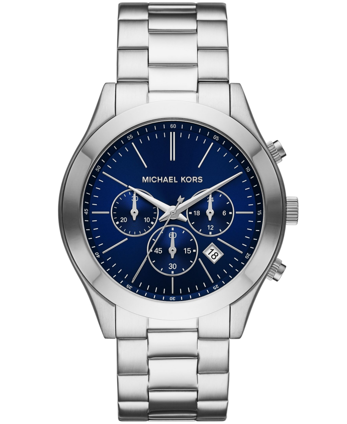 Michael Kors Men's Slim Runway Silver-tone Stainless Steel Bracelet Watch, 44mm
