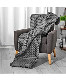 Chunky Knit Weighted Throw, 11.9 lbs, 48" x 72"