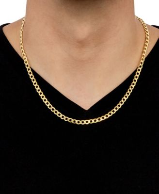 Lightweight 20" Curb Link Chain Necklace (5mm) in 14k Gold