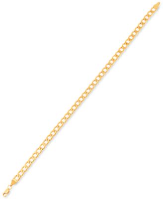 Beveled Curb Link Chain Bracelet in 10k Gold