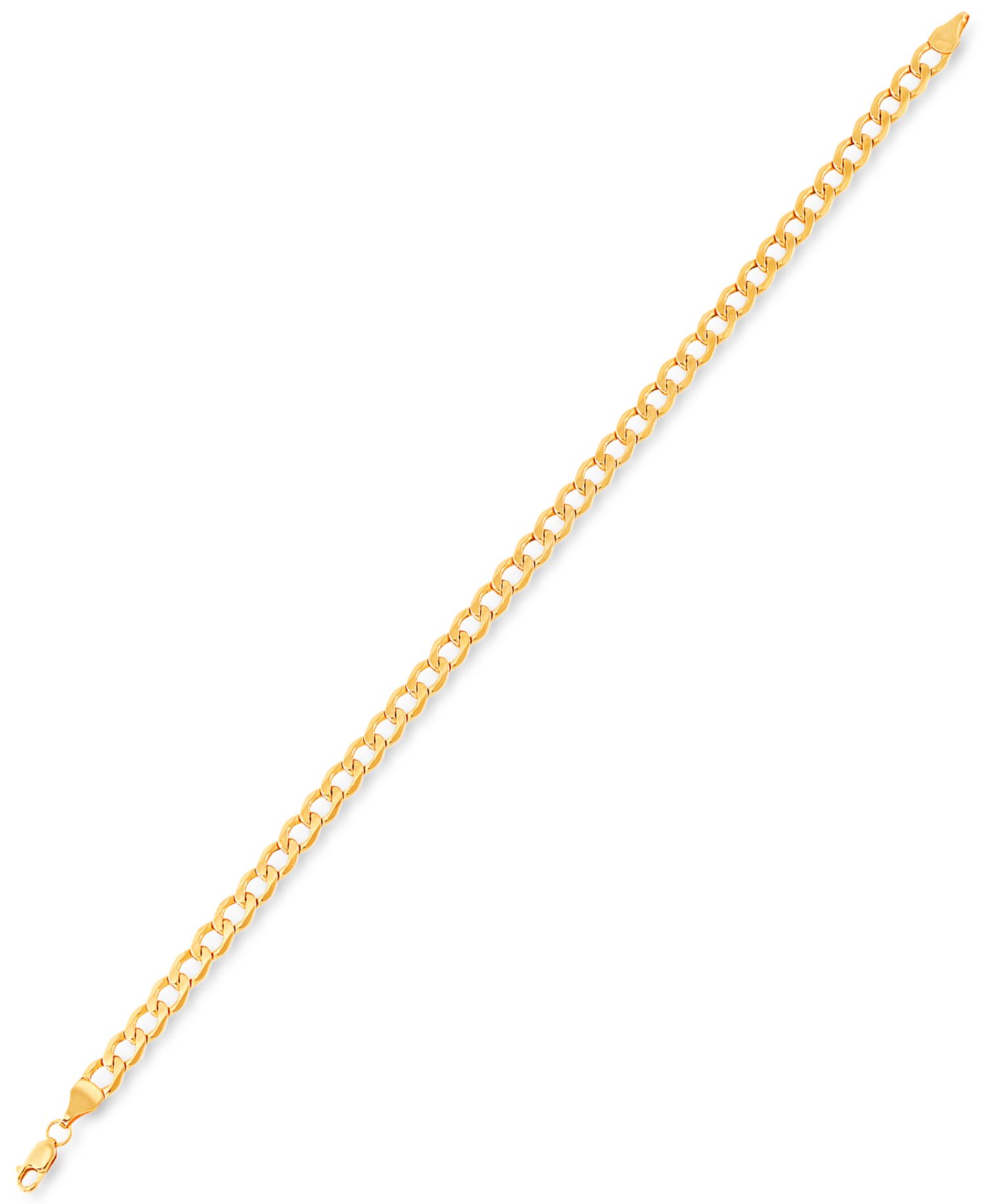Beveled Curb Link Chain Bracelet in 10k Gold
