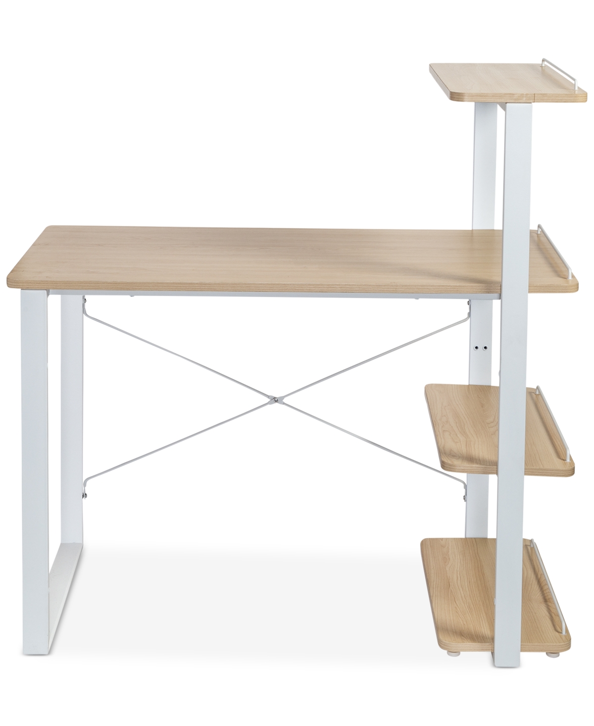 Honey Can Do Home Office Computer Desk With Shelves In White