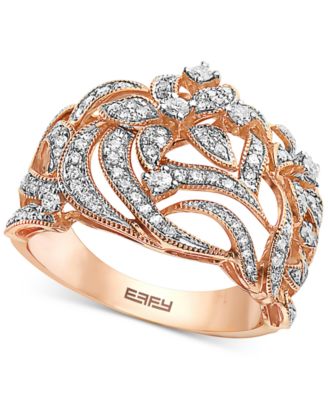 EFFY Collection - Diamond Flower Statement Ring (3/8 ct. t.w.) in 14k Rose Gold
