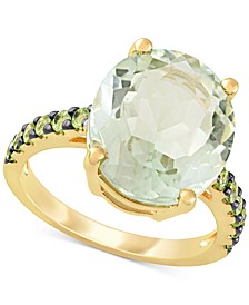 Green Quartz (7-1/2 ct. t.w.) & Peridot (1/2 ct. t.w.) Statement Ring in 18k Gold-Plated Sterling Silver