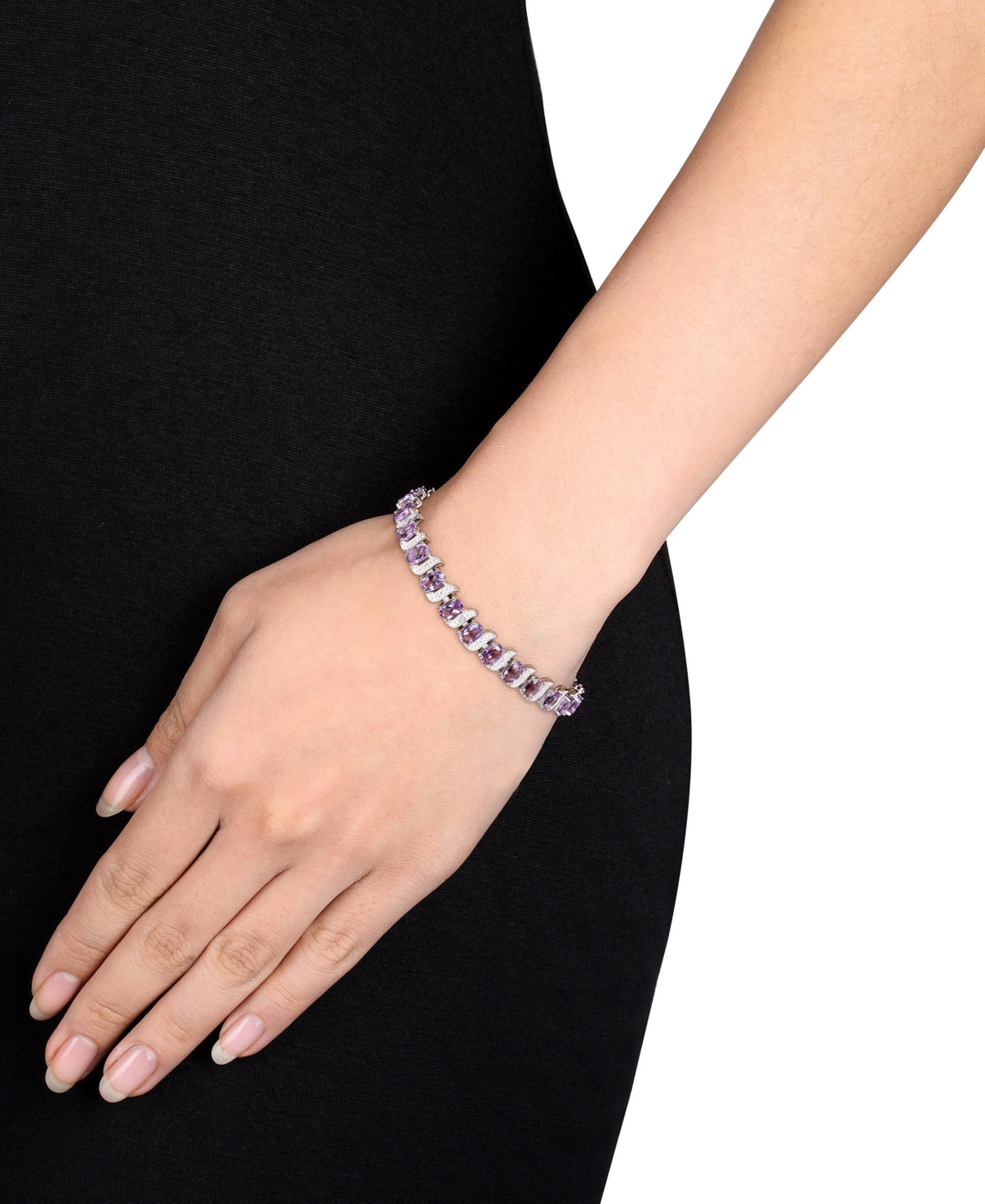 Peridot (11-1/4 ct. t.w.) & Diamond Accent S Link Bracelet in Sterling Silver