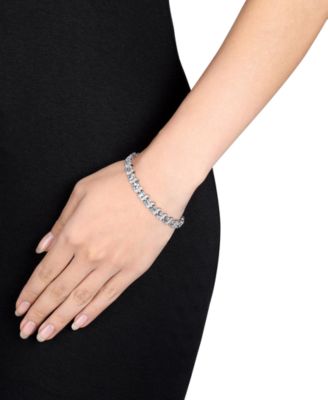 Aquamarine (9-5/8 ct. t.w.) & Diamond Accent S Link Bracelet in Sterling Silver