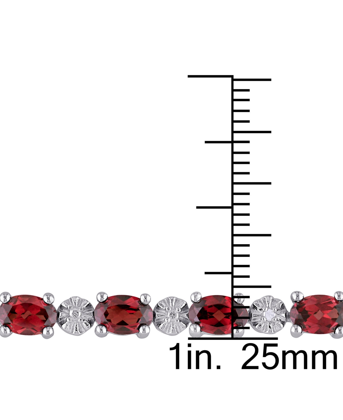 (9-7/8 ct. t.w.) & Diamond Accent Link Bracelet in Sterling Silver (Also in Peridot) - Garnet