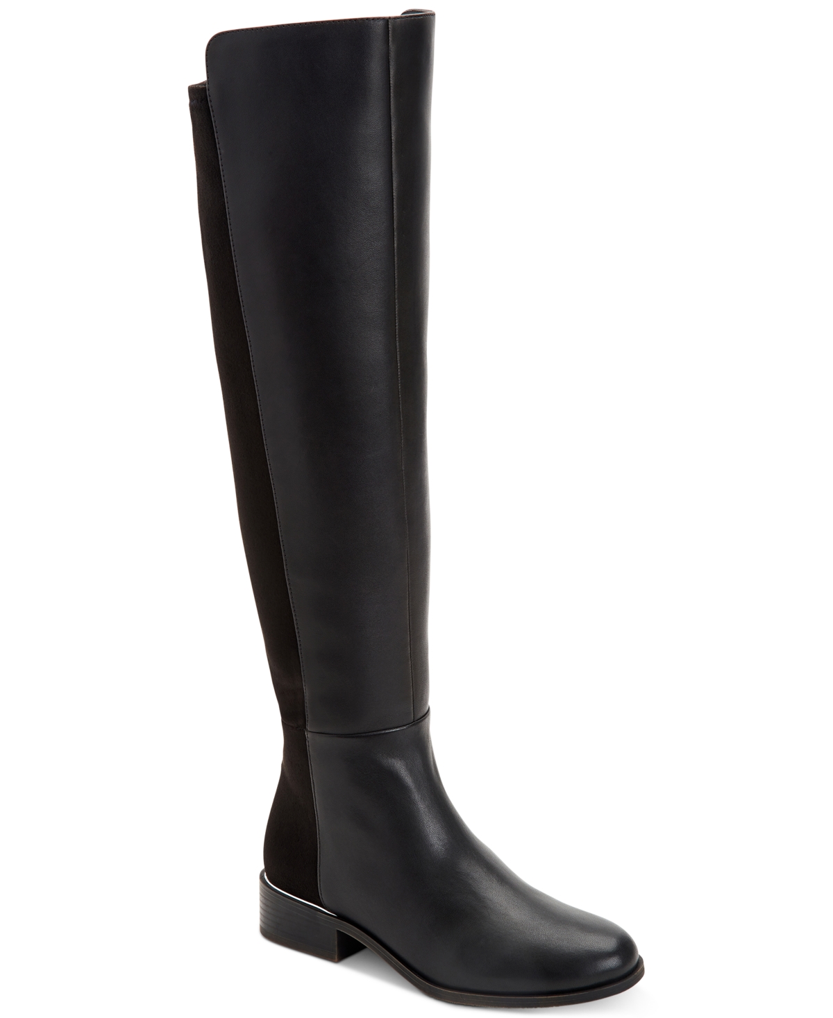 Women's Ludlowe Over-The-Knee Boots, Created for Macy's - Black Leather/ Micro