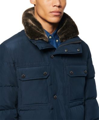 Men's Godwin Quilted Trucker Jacket with Removable Faux-Fur Trim