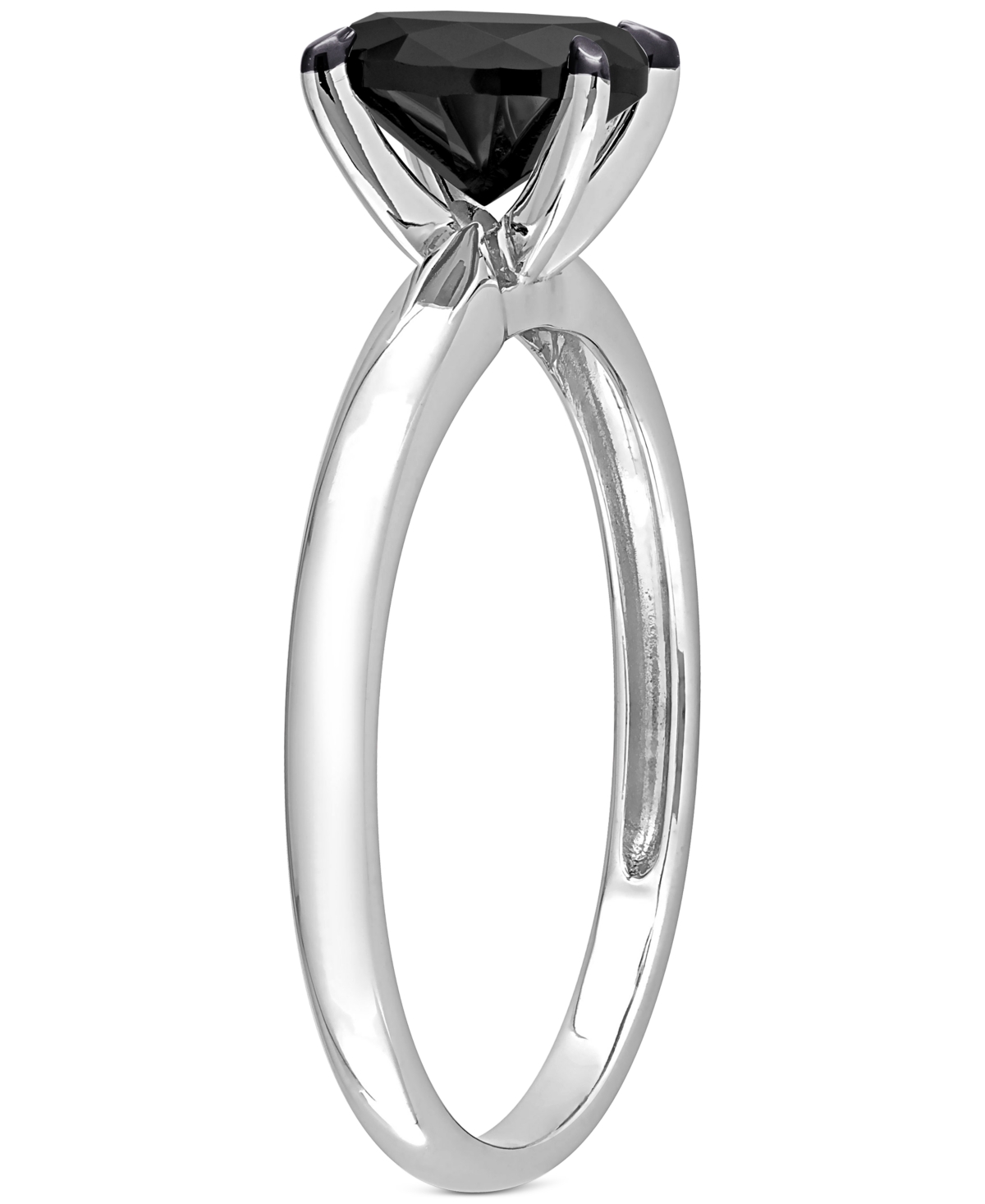 Macy's Black Diamond Oval Solitaire Engagement Ring (1 Ct. T.w.) In 14k White Or Yellow Gold In Metallic
