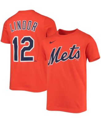 Nike Youth New York Mets Francisco Lindor #12 Black Cool Base
