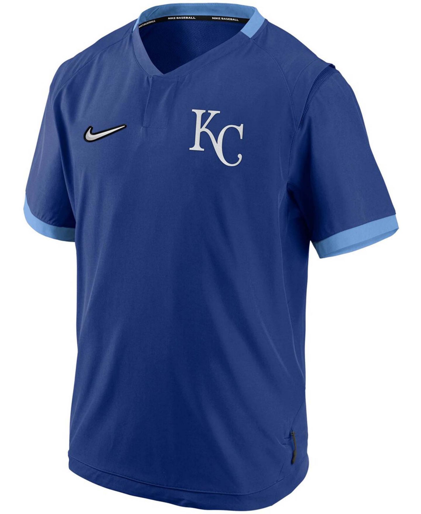 Мужская куртка Nike Royal and Light Blue Kansas City Royals Authentic Collection Short Sleeve Hot Pullover — фото 2