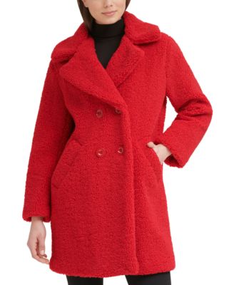 red long teddy coat
