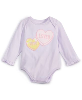 First Impressions - Baby Girls Candy Hearts Long Sleeve Bodysuit