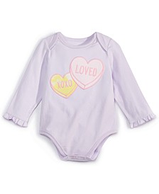 Baby Girls Candy Hearts Long Sleeve Bodysuit, Created for Macy's