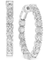 Diamond In & Out Hoop Earrings (4 ct. t.w.) in 14k White Gold - White Gold