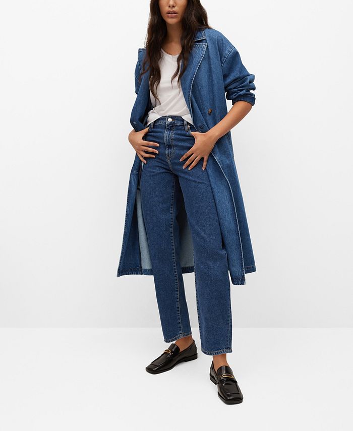 Mango denim trench coat on sale
