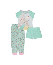 Disney Princess Little Girls 3- Piece Pajama Set