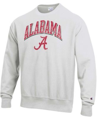 Men's Gray Alabama Crimson Tide Arch Over Logo Reverse Weave Pullover Sweatshirt