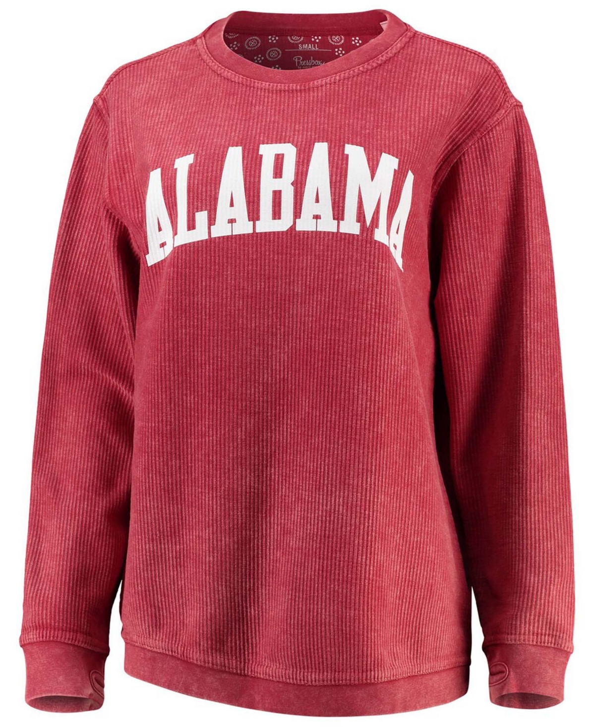 Women'sAlabamaTide Comfy Cord Vintage-Like Wash Basic Arch Pullover Sweatshirt - Crimson