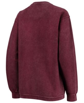 Women's Maroon Minnesota Golden Gophers Comfy Cord Vintage-Like Wash Basic Arch Pullover Sweatshirt